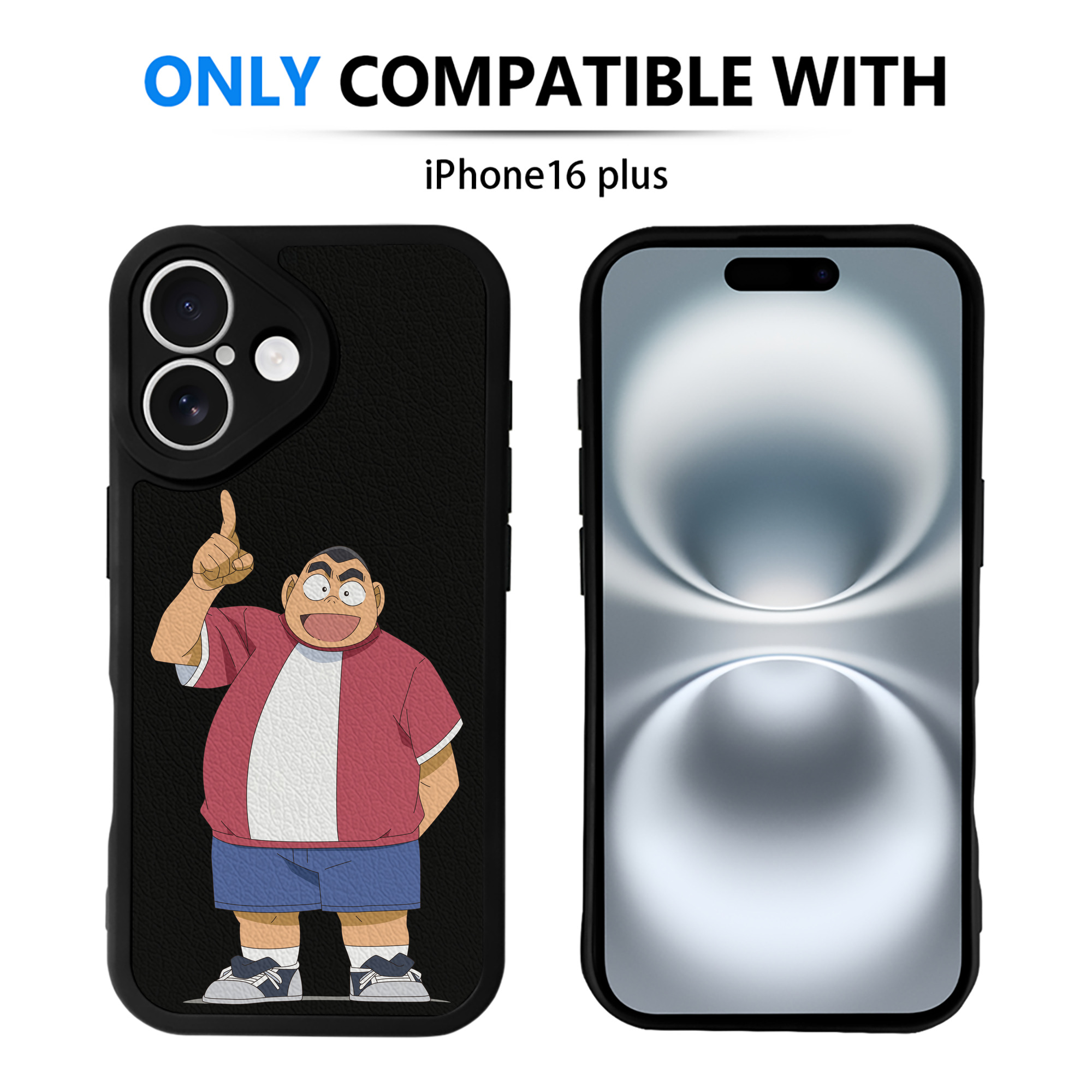 （画像用） 名探偵コナン 小嶋 元太 こじま げんた Detective Conan Kojima Genta 【iPhone 16シリーズ対応】シリコンスマホケース（レザー調） 材質：シリコン